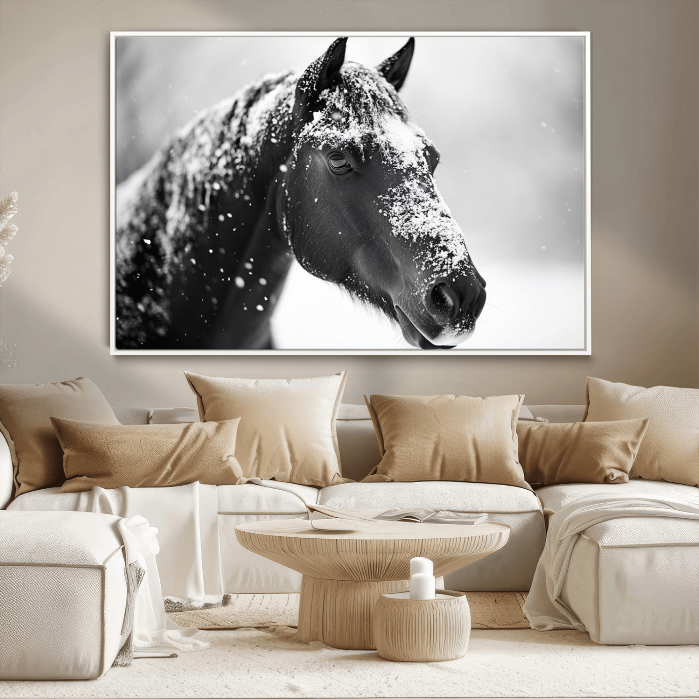 MGV-FC-36X24 - Horse Canvas Print - Winter Horse Snow Wall Art Canvas Print