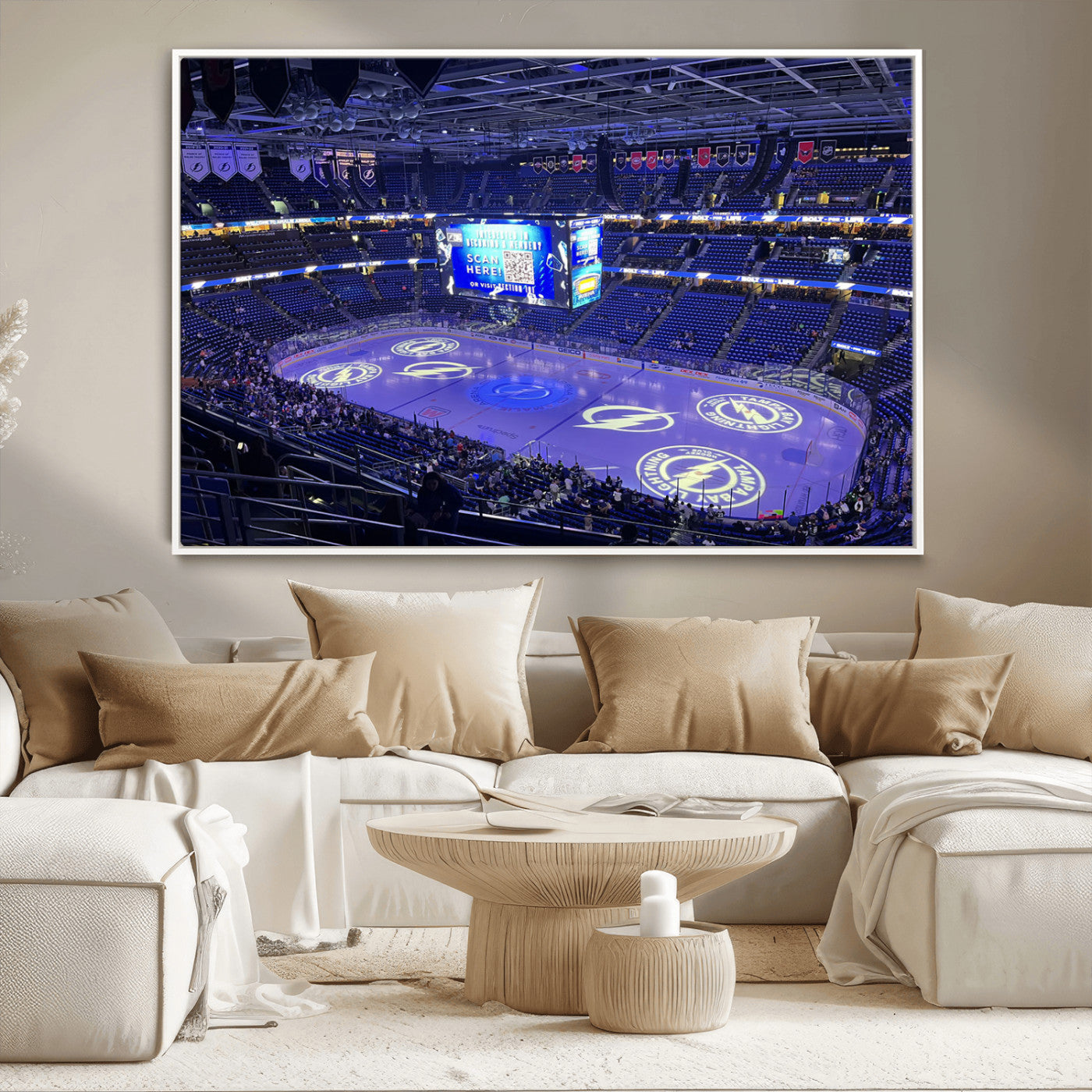 MGV-FC-36X24 - Amalie Arena Florida Wall Art Canvas Print - NHL Hockey Stadium Print Wall Art