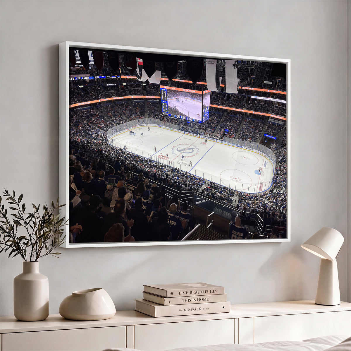 51641-MGV-CV-36X24 - Amalie Arena Florida Wall Art Canvas Print, NHL Hockey, Framed and Ready to Hang