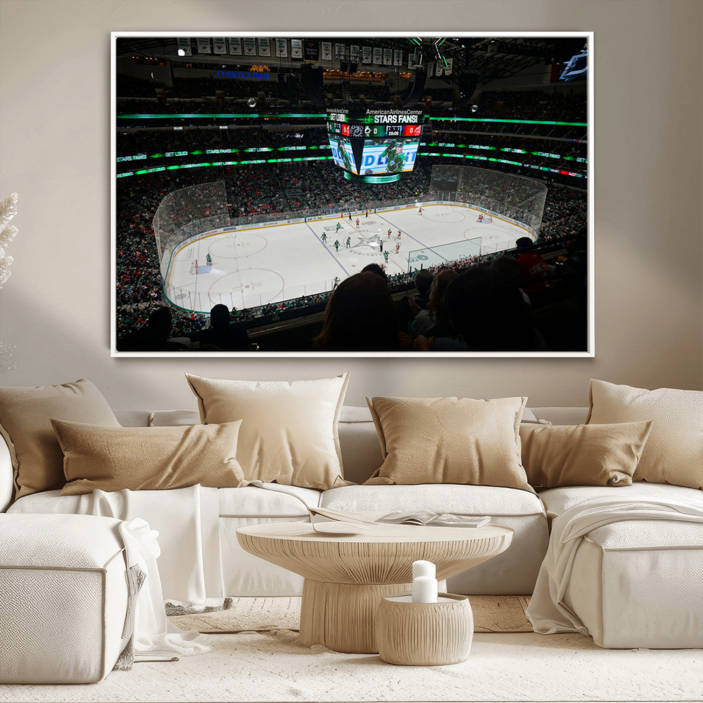 MGV-FC-36X24 - American Airlines Center Dallas Stars Wall Art Canvas Print - Dallas Hockey Arena Stadium Print