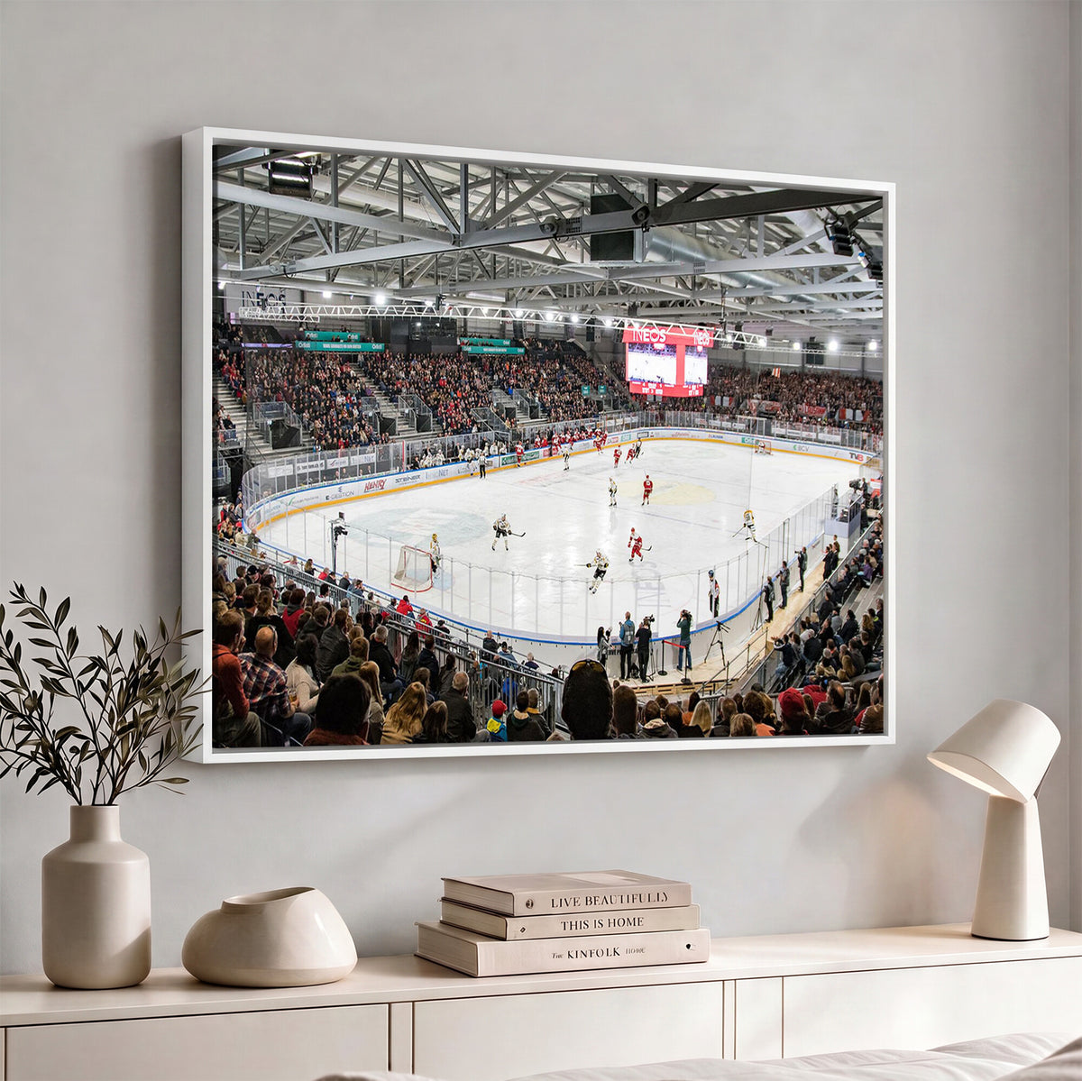 79352-MGV-CV-36X24 - Lausanne Arena Ice Hockey Stadium Wall Art Canvas Print