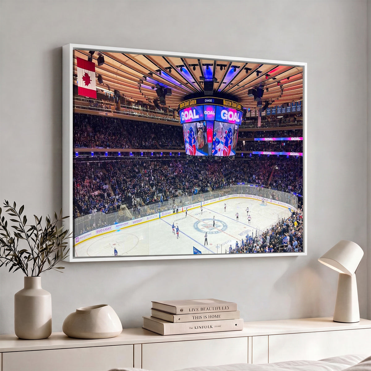 36401-MGV-CV-36X24 - Madison Square Garden New York Rangers Hockey Stadium Wall Art Canvas