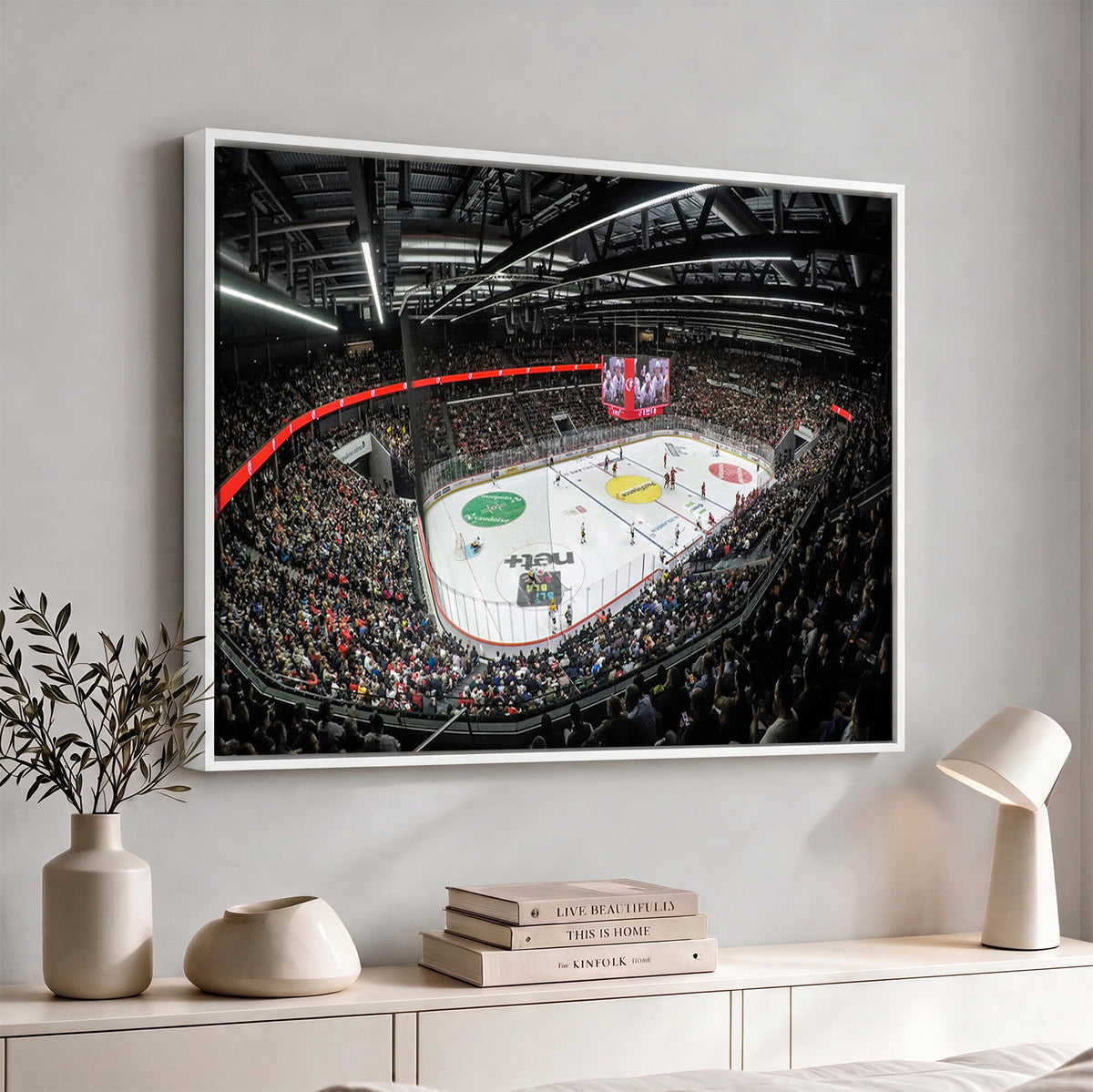 46282-MGV-CV-36X24 - Vaudoise Lausanne Ice Hockey Arena Stadium Wall Art Canvas