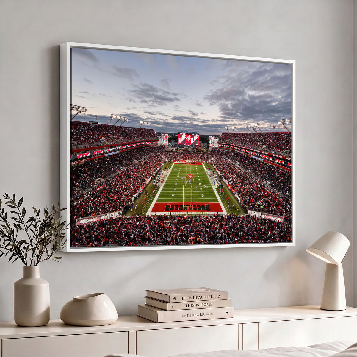 35698-MGV-CV-36X24 - Florida Tampa Raymond James Stadium Wall Art Canvas Print - NFL Football Stadium Print Canvas