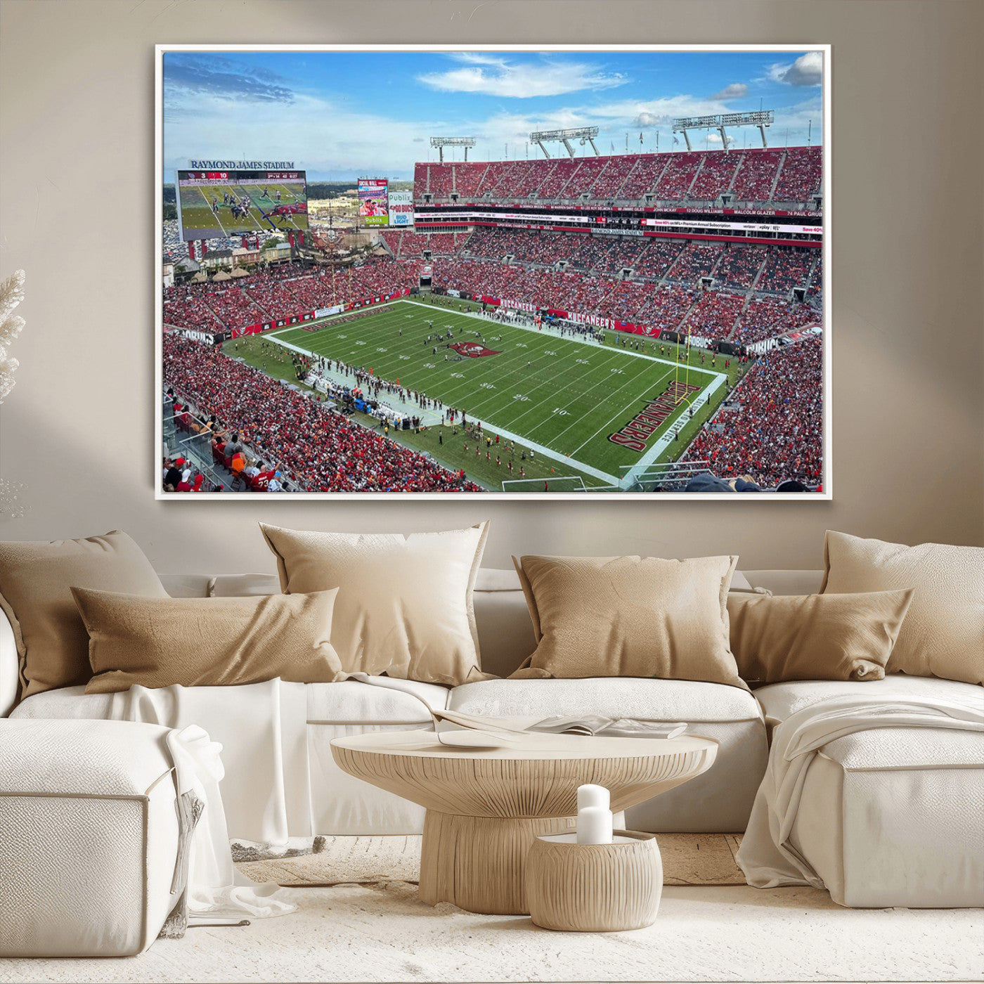 MGV-FC-36X24 - Florida Tampa Raymond James Stadium Wall Art Canvas Print - NFL Football Stadium Print Canvas