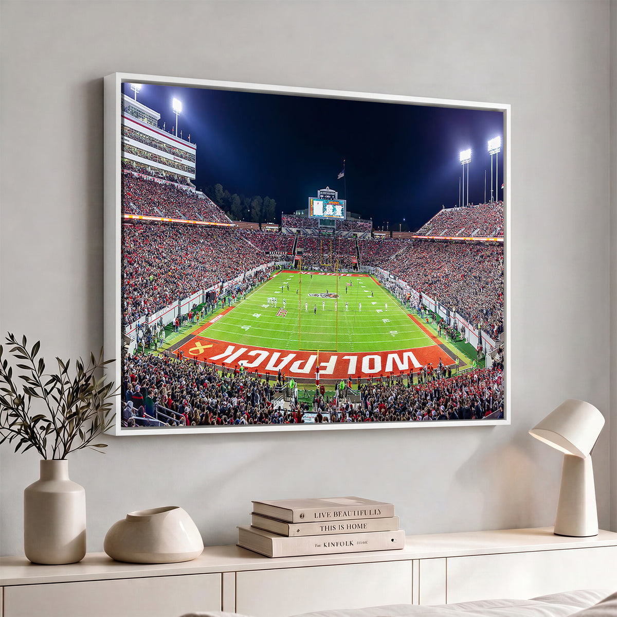 23086-MGV-CV-36X24 - NC State Wolfpack Canvas Print - Raleigh Carter-Finley Stadium Wall Art, Football Team Canvas Print