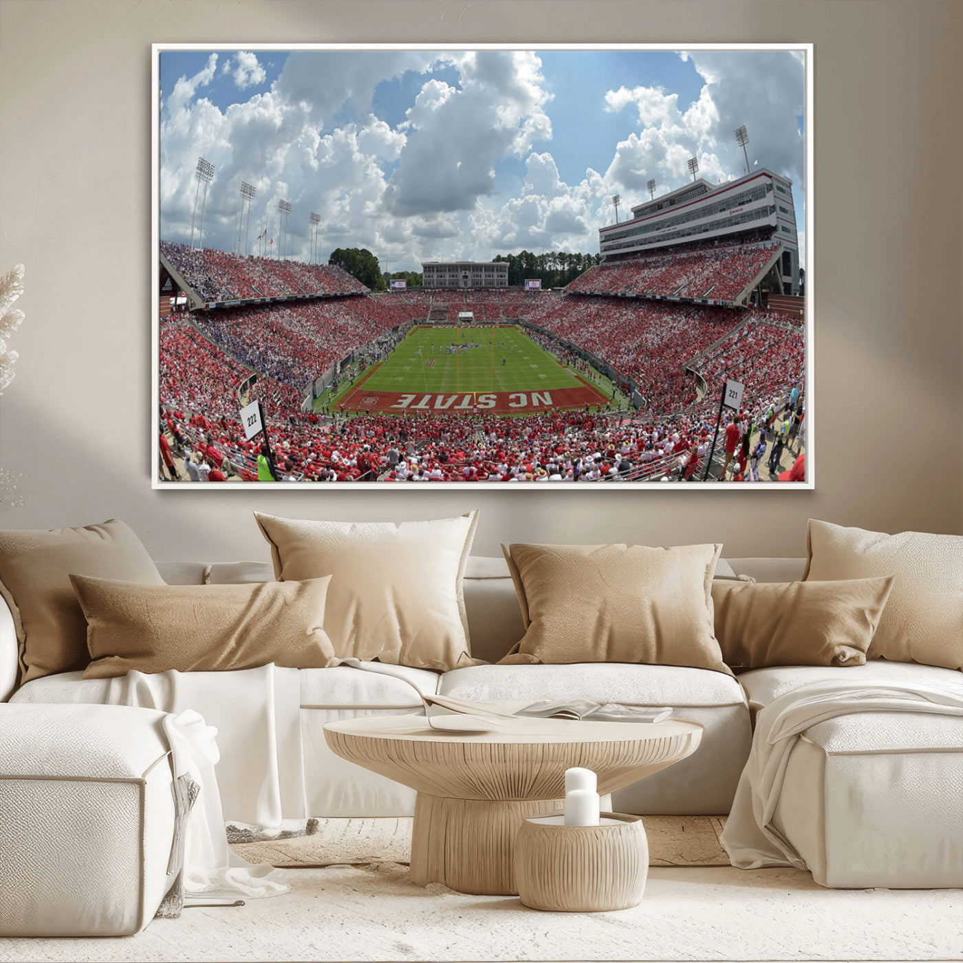 MGV-FC-36X24 - NC State Wolfpack Football Team Print Canvas- Raleigh Carter-Finley Stadium Wall Art Canvas Print