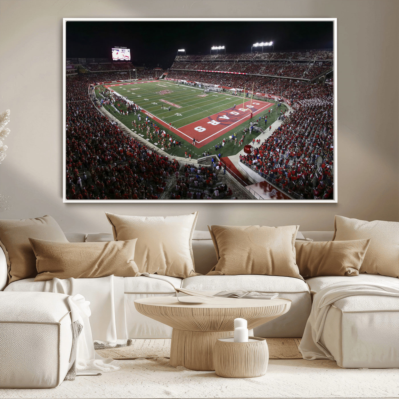 MGV-FC-36X24 - Houston Cougars Football Team Print - Houston TDECU Stadium Wall Art Canvas Print