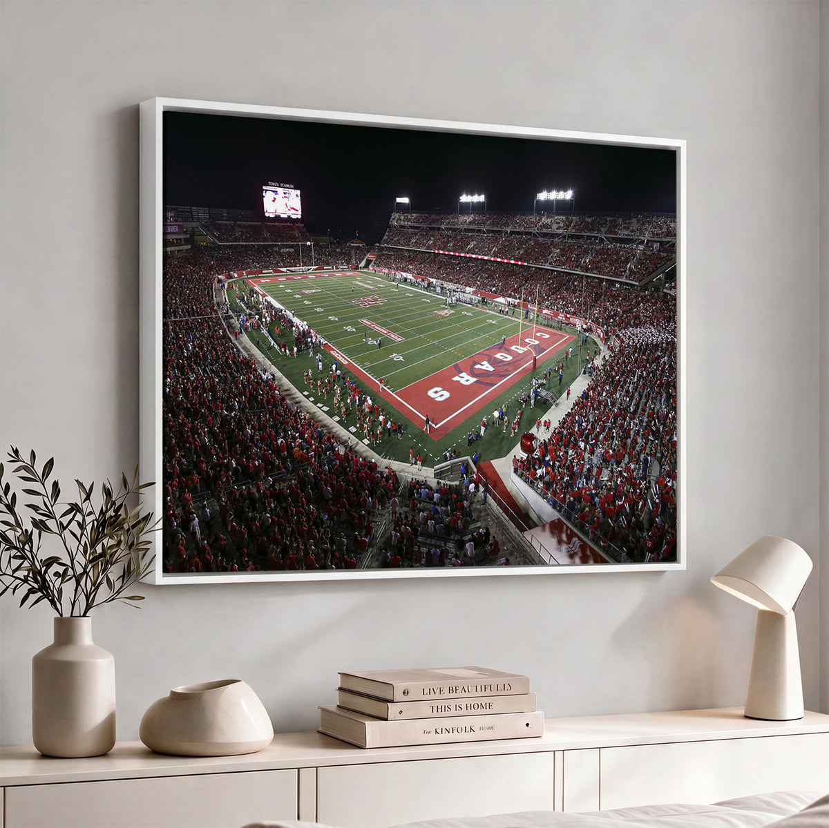 94207-MGV-CV-36X24 - Houston Cougars Football Team Print - Houston TDECU Stadium Wall Art Canvas Print
