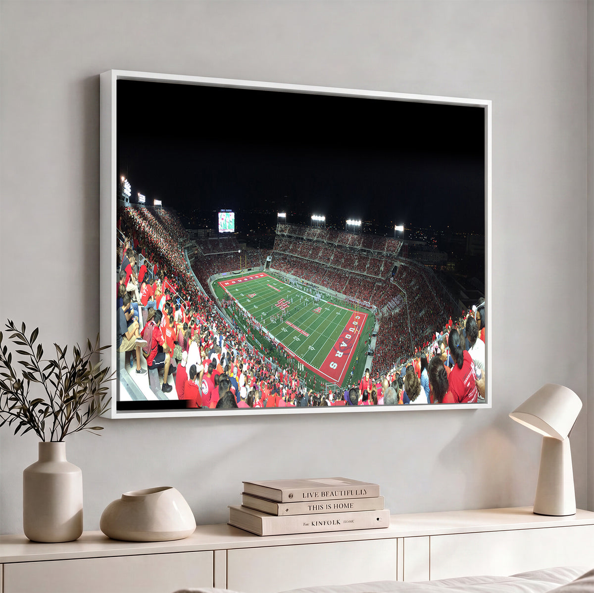 67036-MGV-CV-36X24 - Houston Cougars Football Team Print - Houston TDECU Stadium Wall Art Canvas Print