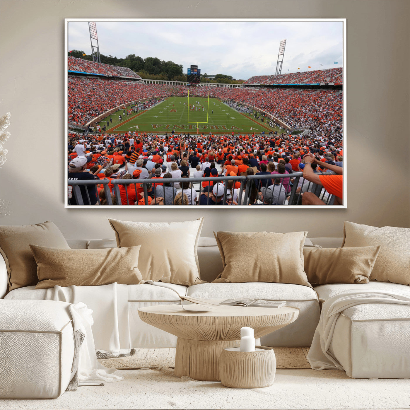 MGV-FC-36X24 - Virginia Cavaliers Football Team Print - Charlottesville Scott Stadium Print Wall Art Canvas