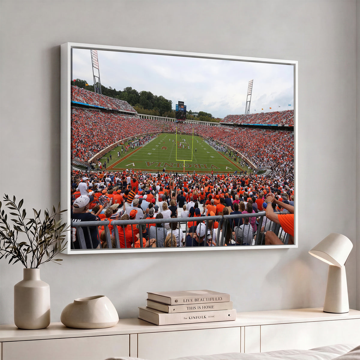 63606-MGV-CV-36X24 - Virginia Cavaliers Football Team Print, Charlottesville, Extra Large Game Room Wall Decor