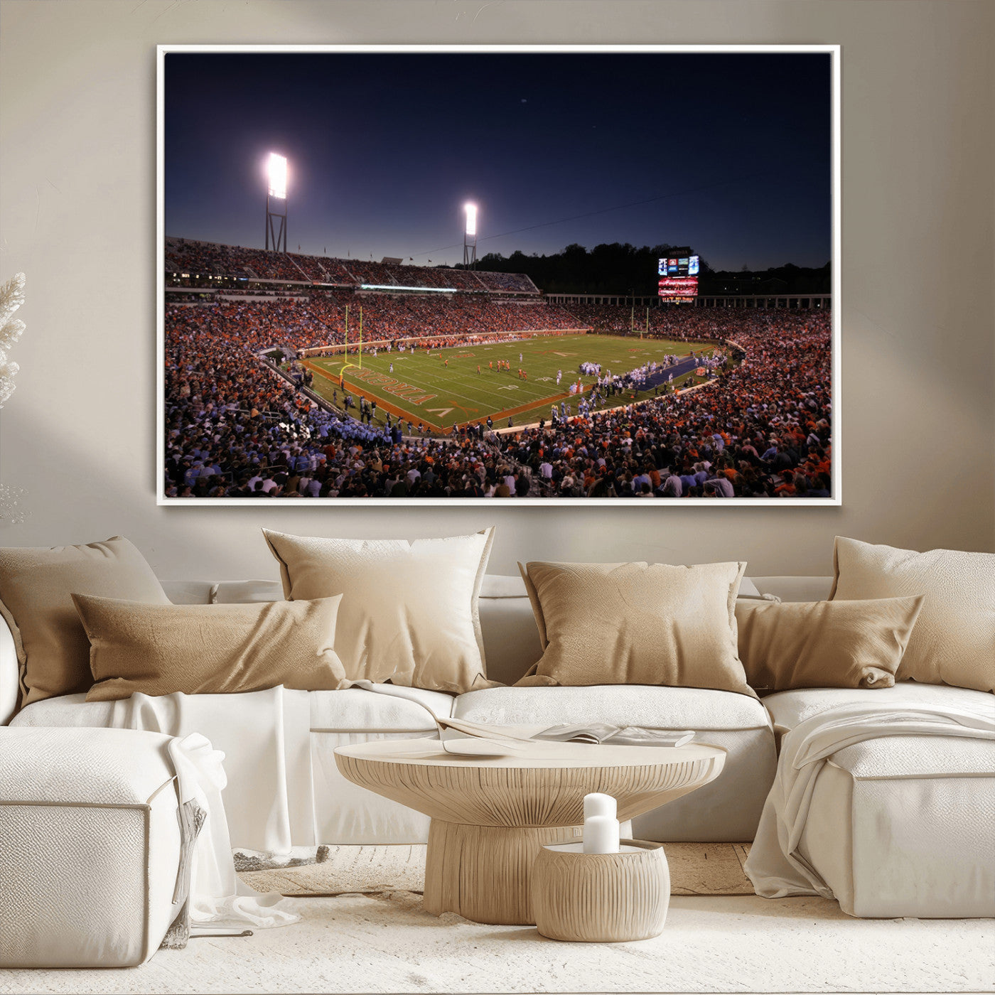 MGV-FC-36X24 - Virginia Cavaliers Football Team Print - Charlottesville Scott Stadium Canvas Print Wall Art