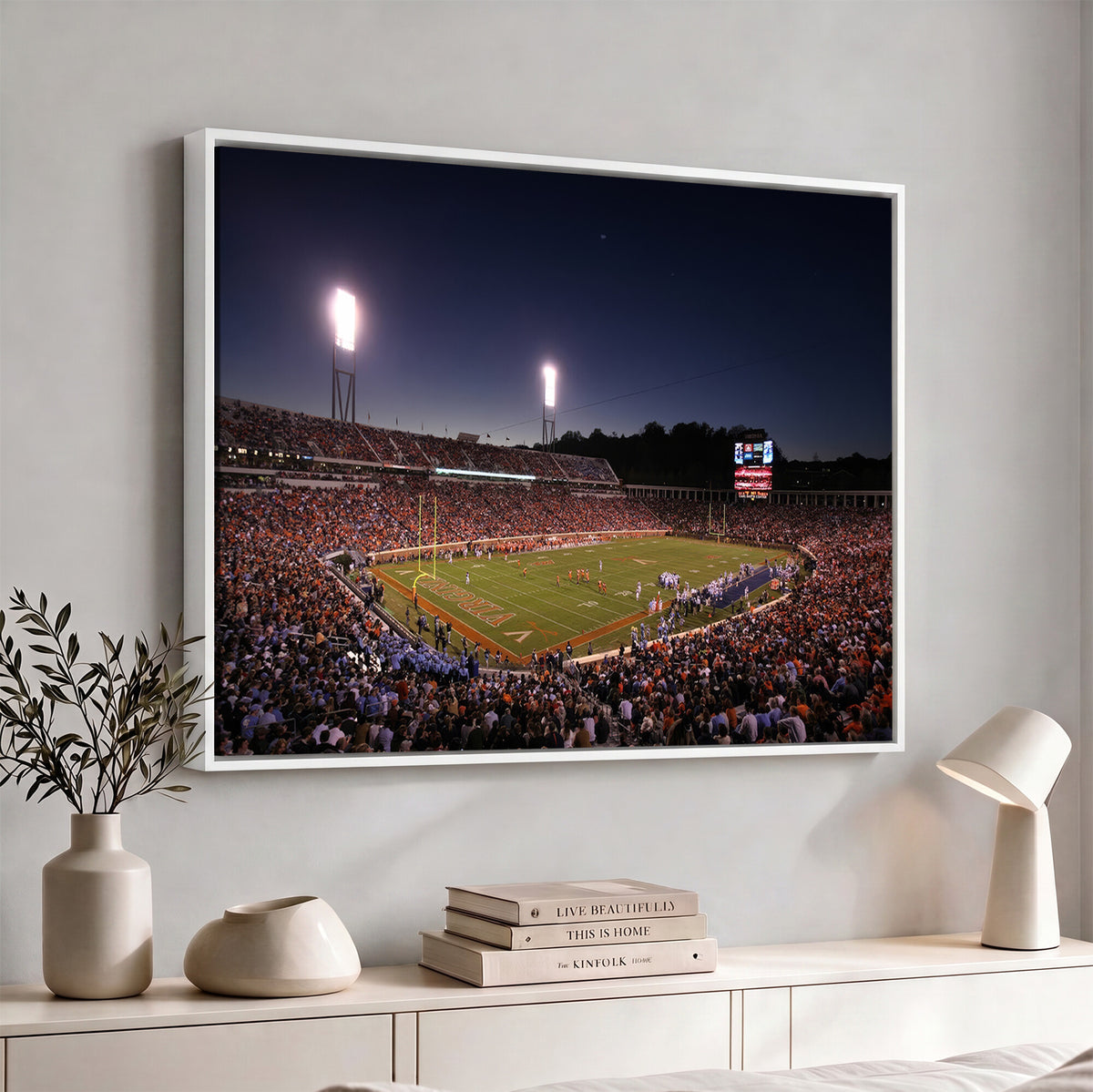 69378-MGV-CV-36X24 - Virginia Cavaliers Football Team Print - Charlottesville Scott Stadium Canvas Print Wall Art