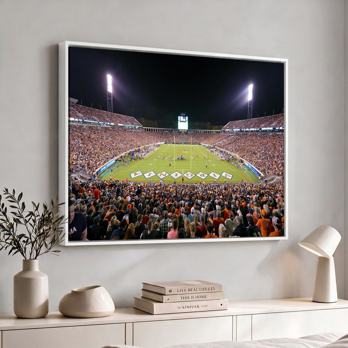 98441-MGV-CV-36X24 - Virginia Cavaliers Football Team Print - Charlottesville Scott Stadium Wall Art Canvas Print