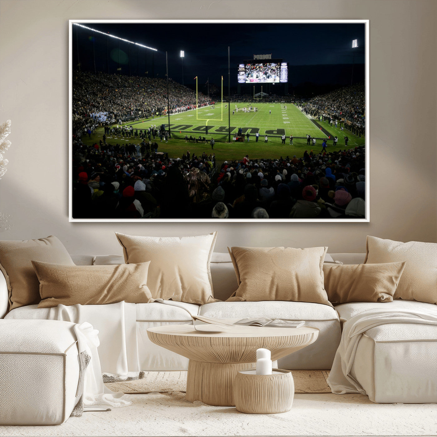 MGV-FC-36X24 - Purdue Boilermakers Football Team Print - West Lafayette Ross–Ade Stadium Wall Art Canvas Print