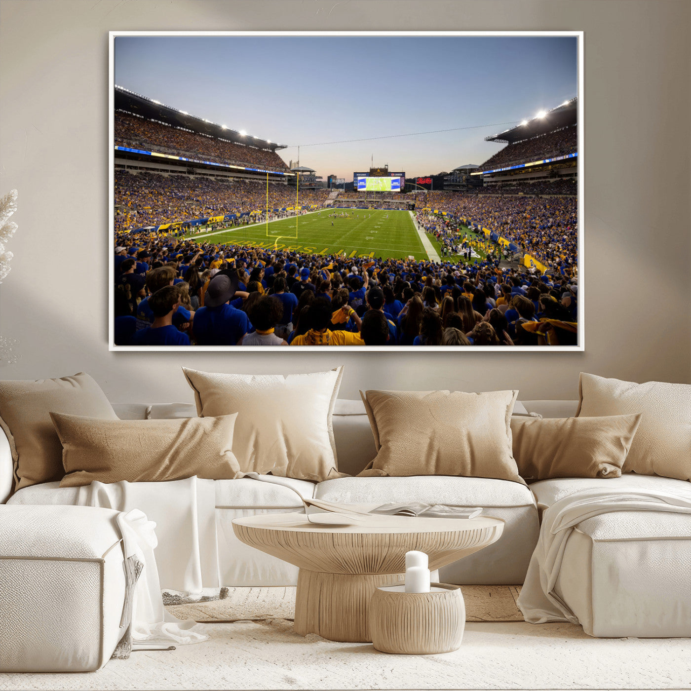 MGV-FC-36X24 - Pittsburgh Panthers Football Team Print - Pittsburgh Acrisure Stadium Wall Art Canvas Print