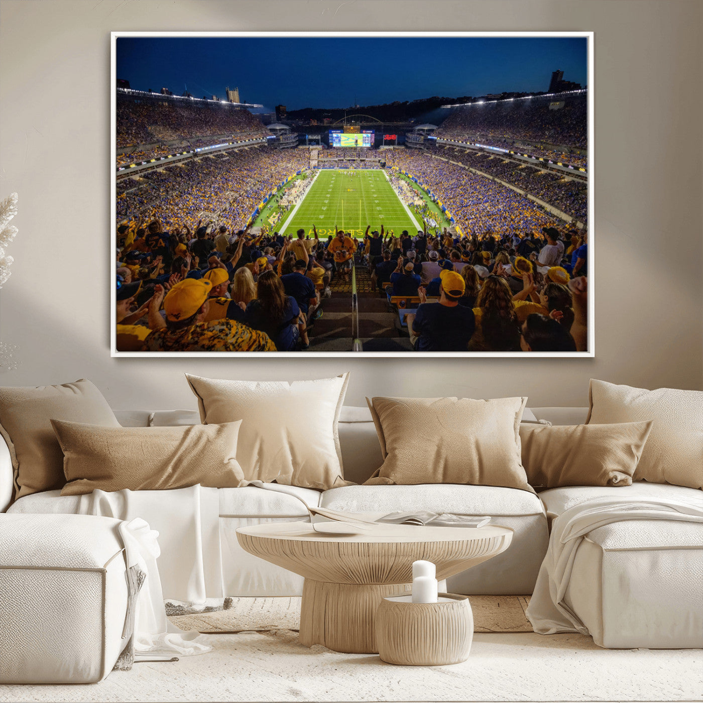 MGV-FC-36X24 - Pittsburgh Panthers Football Team Print - Pittsburgh Acrisure Stadium Wall Art Canvas Print