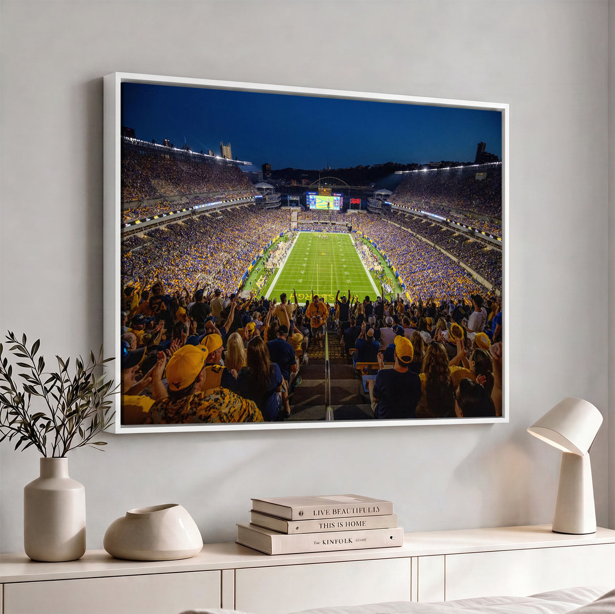 62297-MGV-CV-36X24 - Pittsburgh Panthers Football Team Print - Pittsburgh Acrisure Stadium Wall Art Canvas Print