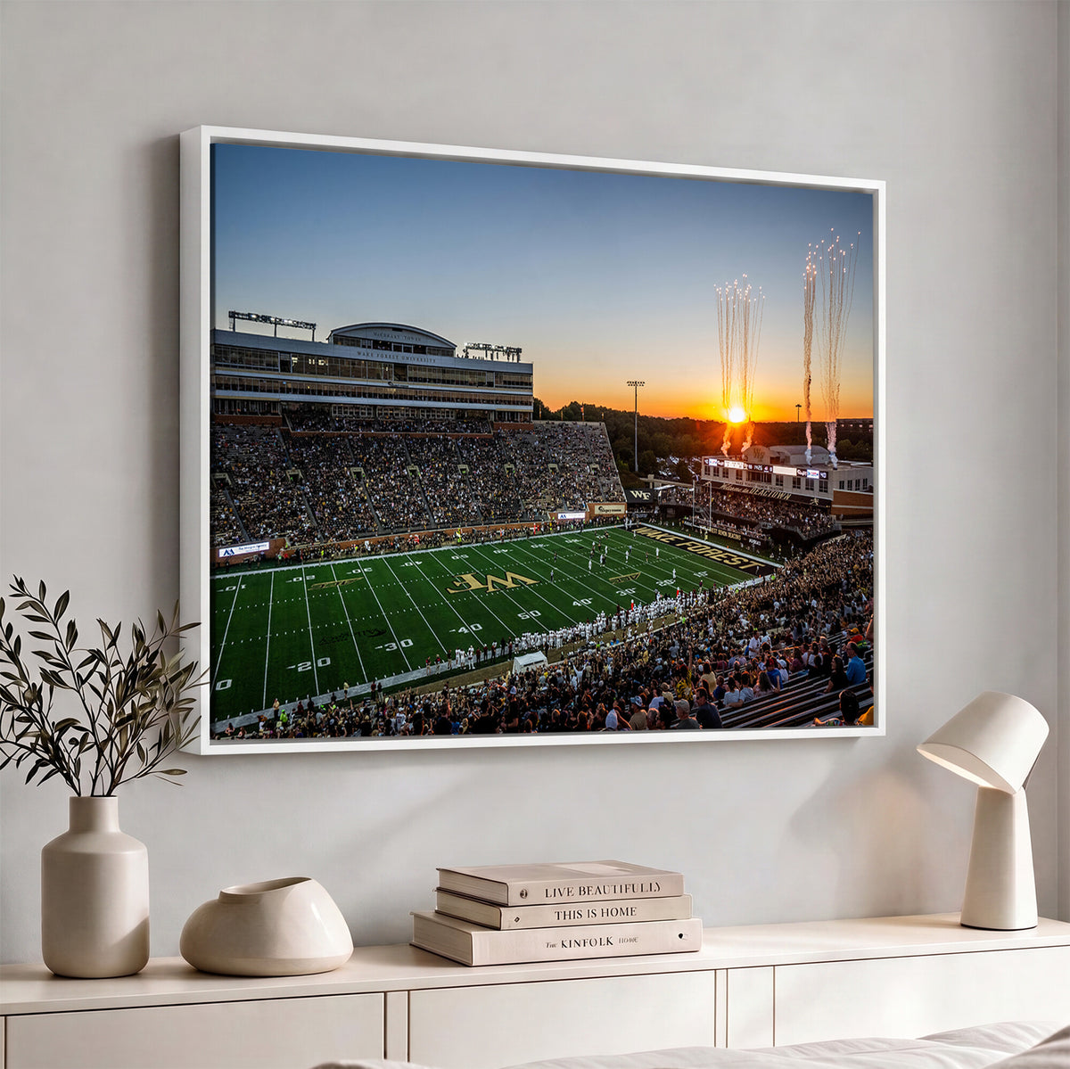 29253-MGV-CV-36X24 - Demon Deacons Football Team Print Canvas- Winston-Salem Allegacy Federal Credit Union Stadium Wall