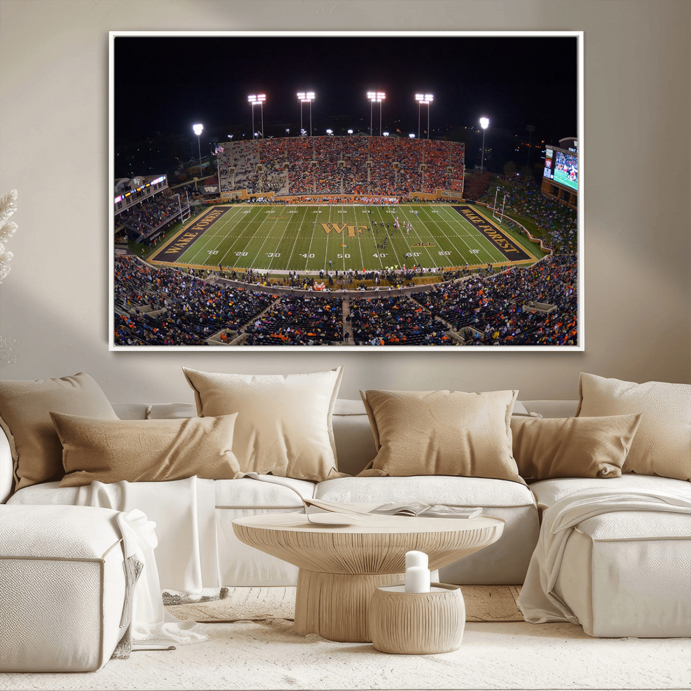 MGV-FC-36X24 - Demon Deacons Print Canvas, Football Team Print - Winston-Salem Allegacy Federal Credit Union