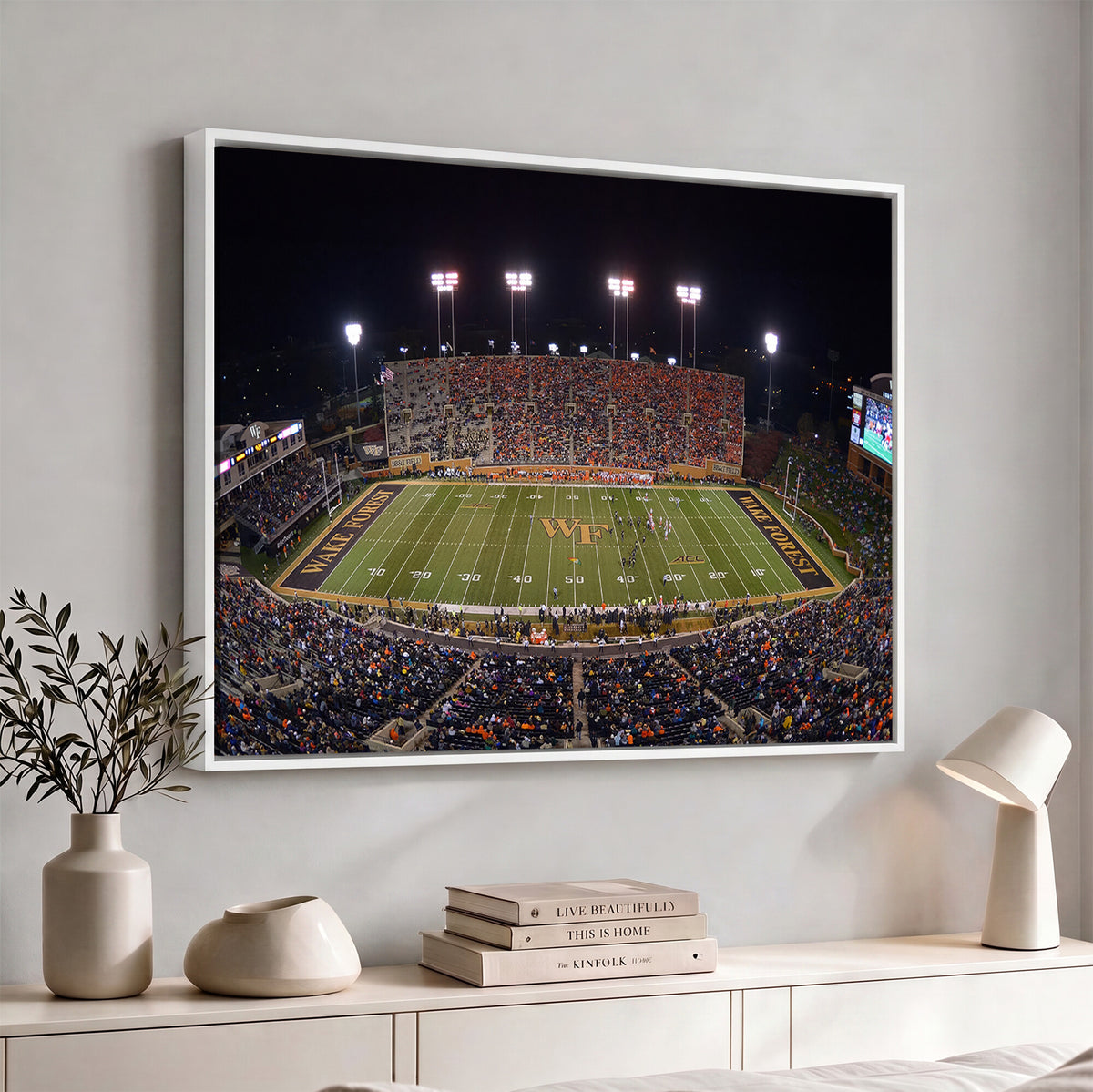 26033-MGV-CV-36X24 - Demon Deacons Print Canvas, Football Team Print