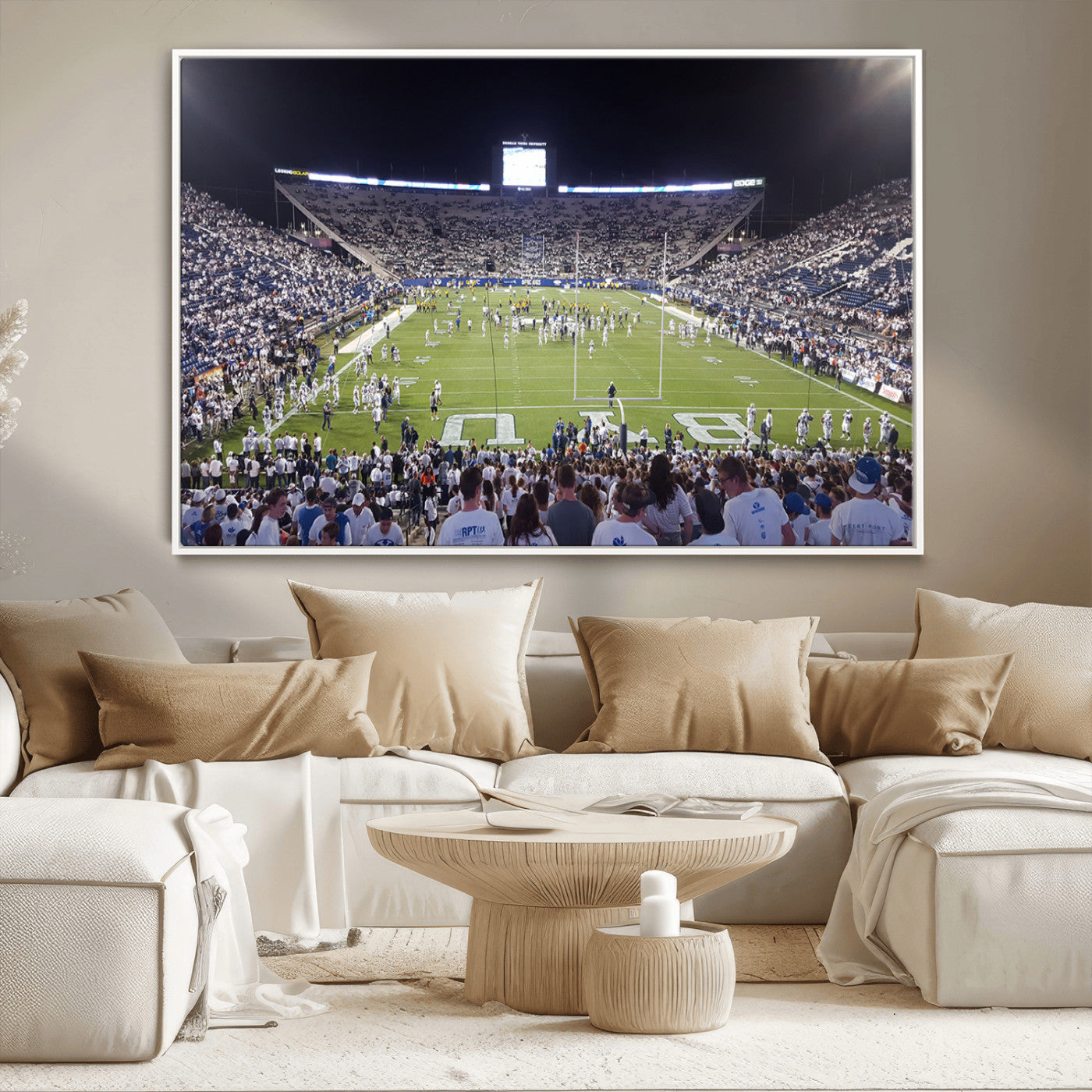 MGV-FC-36X24 - Brigham Young University Cougars Football Print Canvas - Provo LaVell Edwards Stadium Wall Art