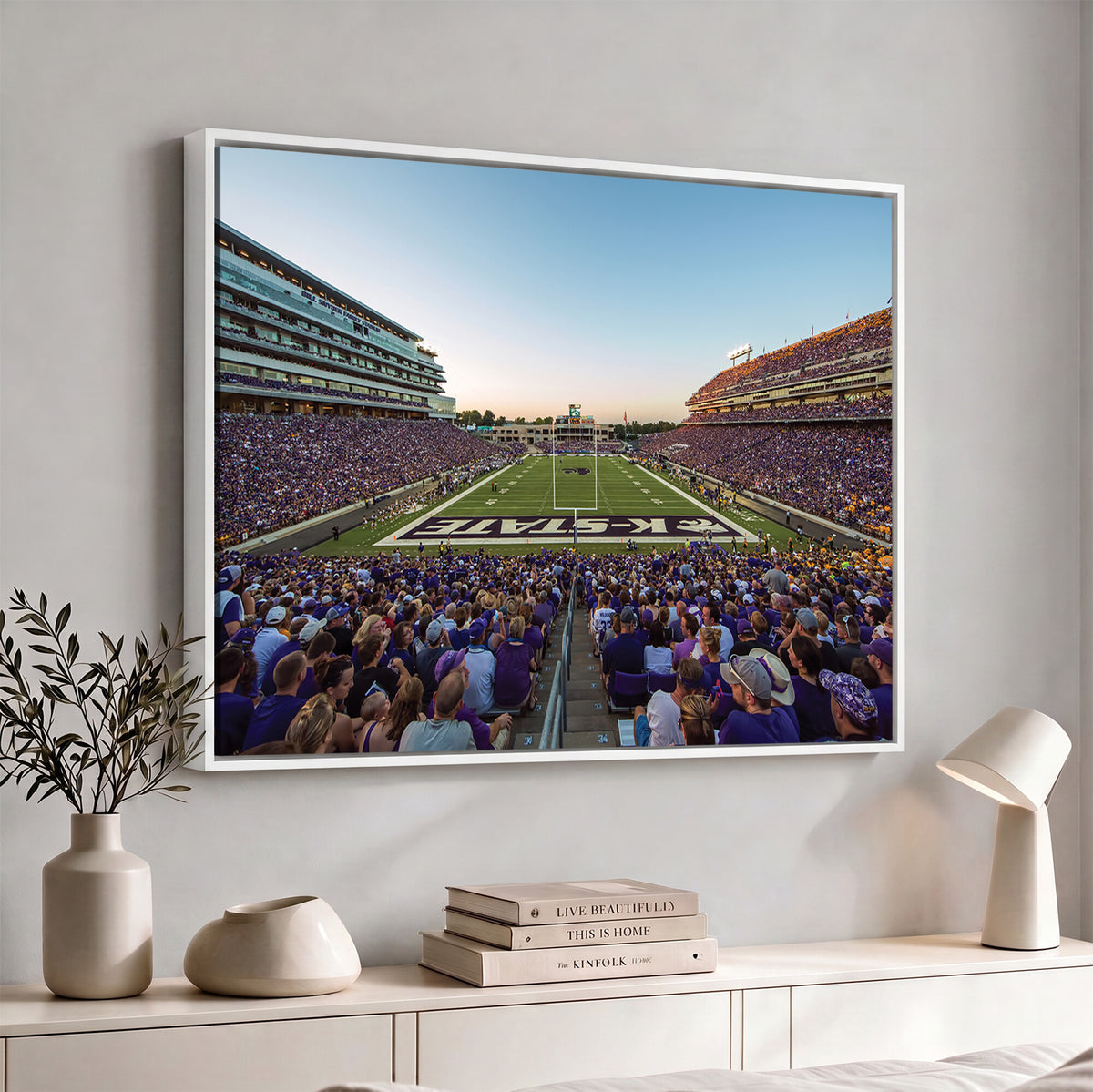 82792-MGV-CV-36X24 - Kansas State University Wildcats Football Team Print - Manhattan Bill Snyder Family Football Stadium