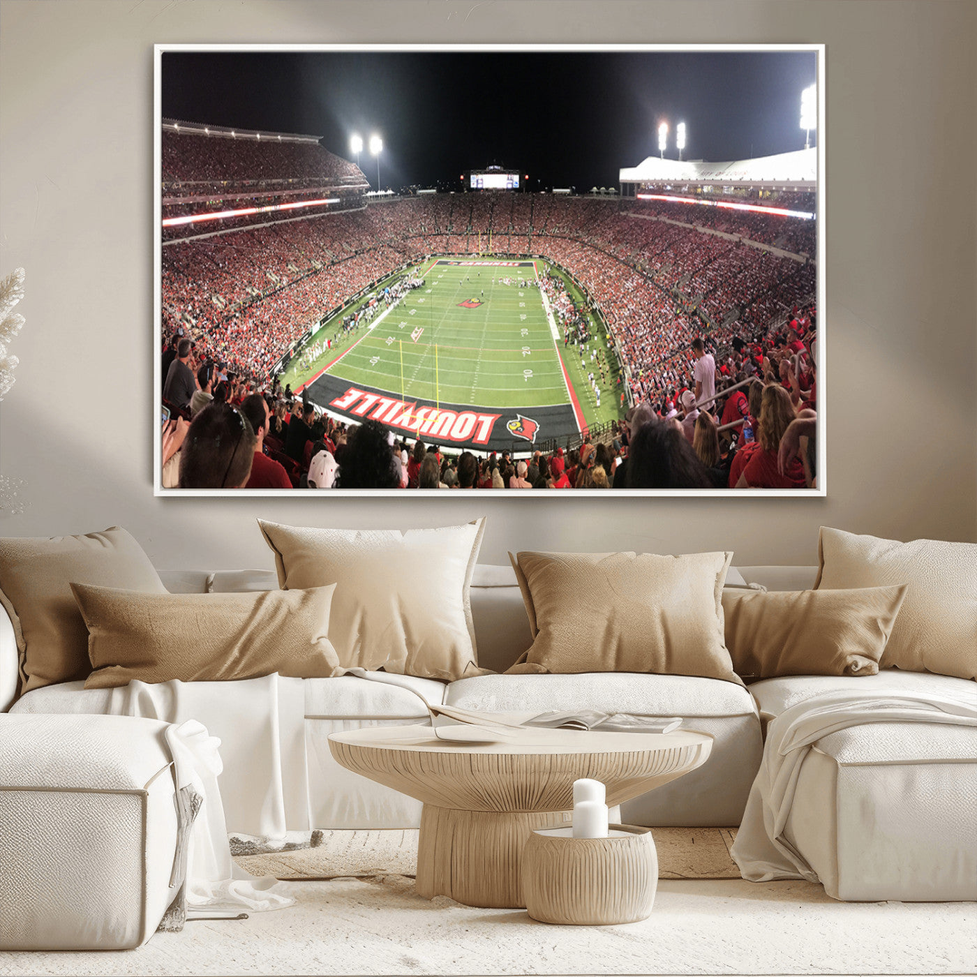 MGV-FC-36X24 - University of Louisville Cardinals Football Team Print - Louisville Cardinal Stadium Wall Art Canvas