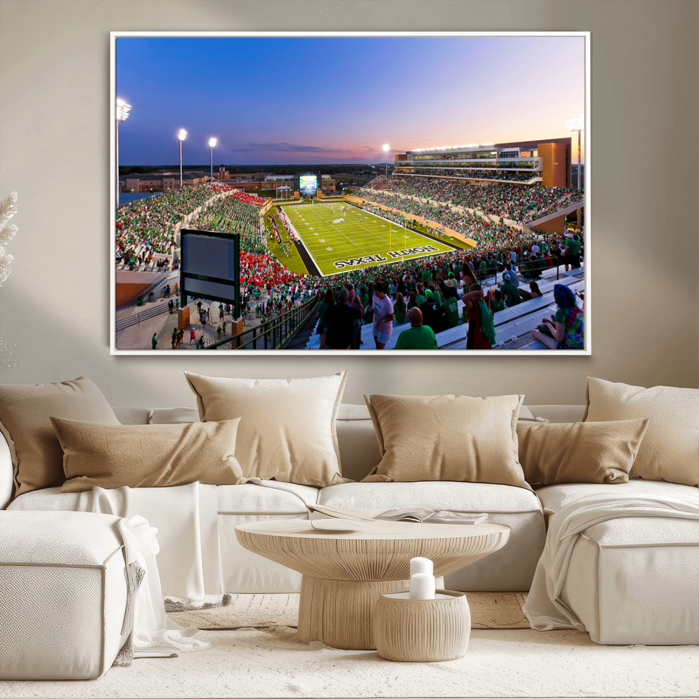 MGV-FC-36X24 - University of North Texas Mean Green Football Team Print - Denton DATCU Stadium Canvas Print Wall
