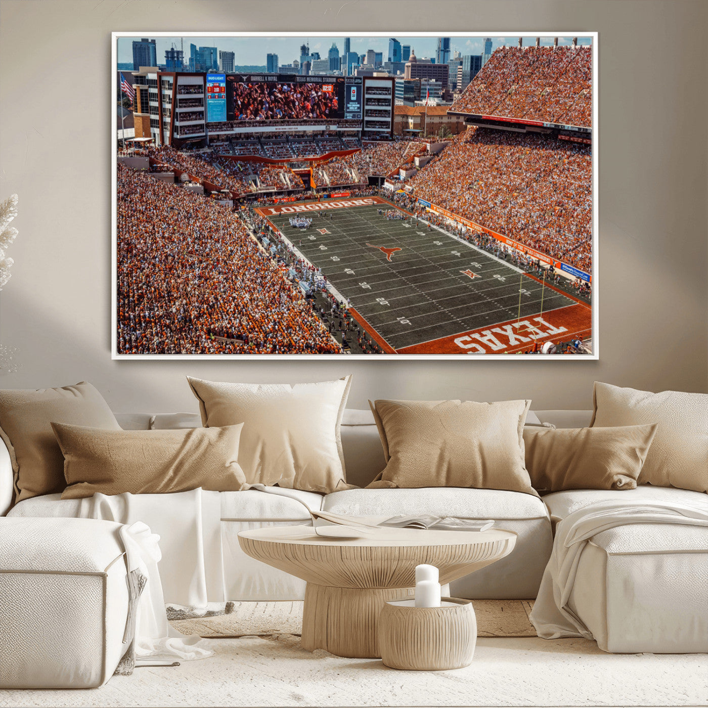 MGV-FC-36X24 - University of Texas Longhorns Football Team Print - Austin Darrell K Royal-Texas Memorial Stadium