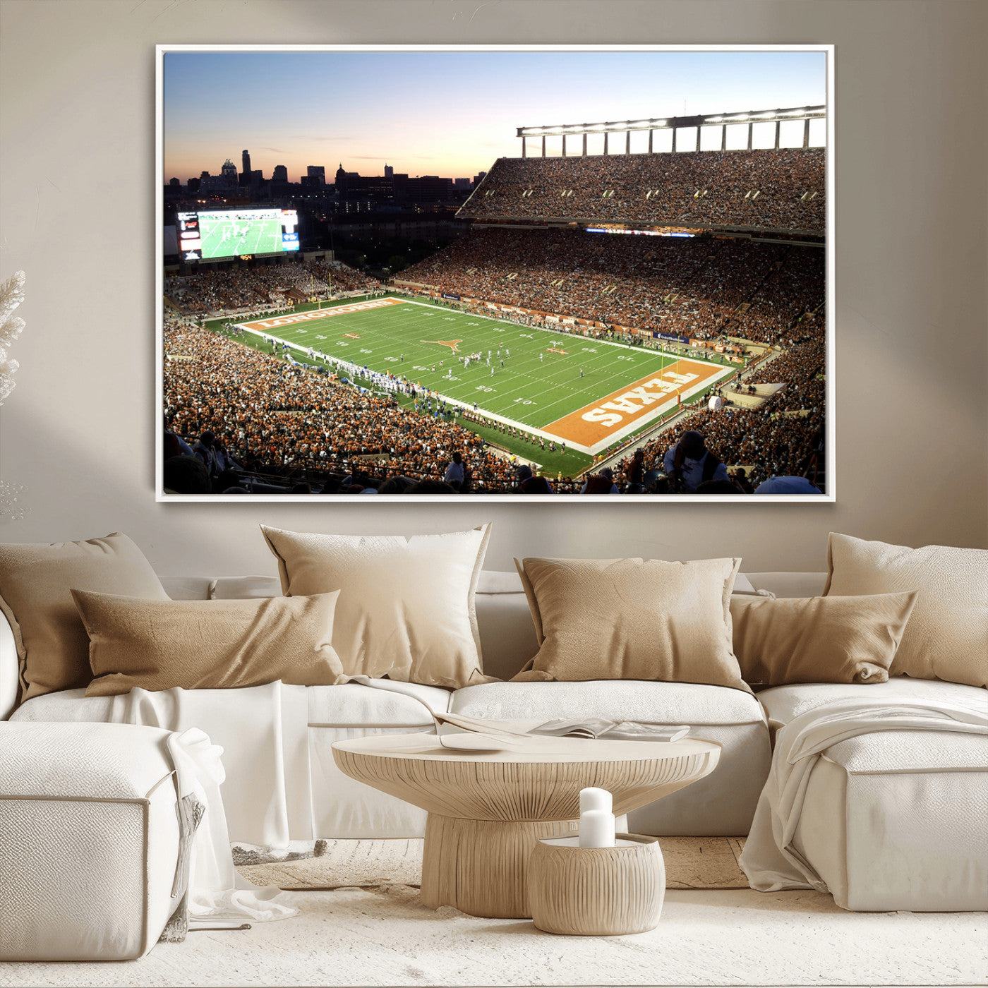 MGV-FC-36X24 - Darrell K Royal-Texas Memorial Stadium Canvas Wall Art - Texas Longhorns Football Match