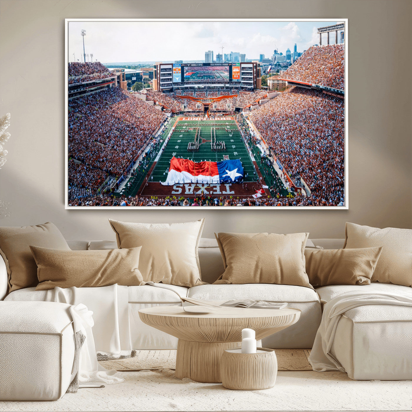 MGV-FC-36X24 - University of Texas Longhorns Football Team Canvas Print - Austin Darrell K Royal-Texas Memorial