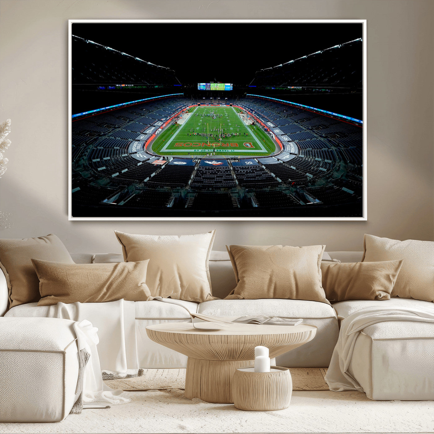 MGV-FC-36X24 - Denver Broncos Football Team Print Canvas- Denver Empower Field at Mile High Stadium Wall Art Canvas