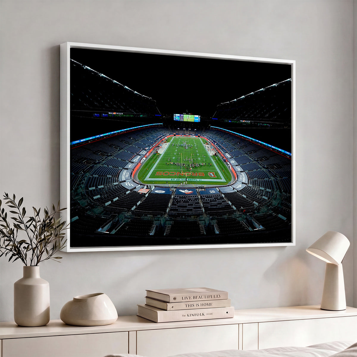 14797-MGV-CV-36X24 - Denver Broncos Football Team Print Canvas- Denver Empower Field at Mile High Stadium Wall Art Canvas
