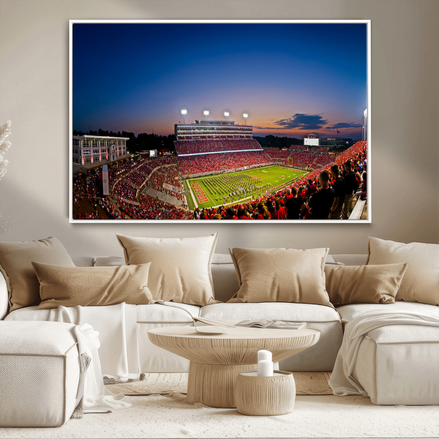 MGV-FC-36X24 - Wolfpack Football Team Wall Art Print - Raleigh Carter-Finley Stadium Wall Art Canvas Print