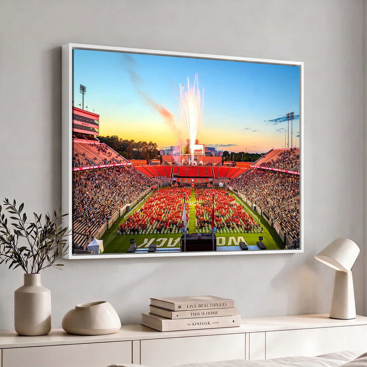 18017-MGV-CV-36X24 - North Carolina State University Canvas Print, Wolfpack Football Team Print