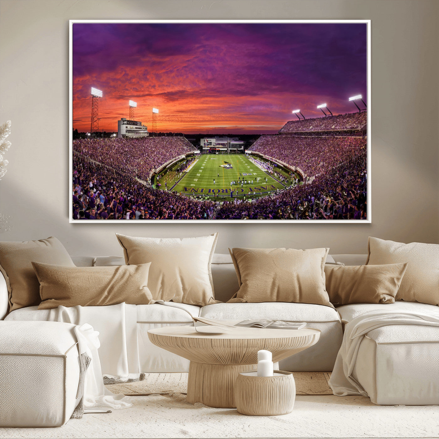 MGV-FC-36X24 - East Carolina University Pirates Football Print Canvas- Greenville Dowdy-Ficklen Stadium Wall Art
