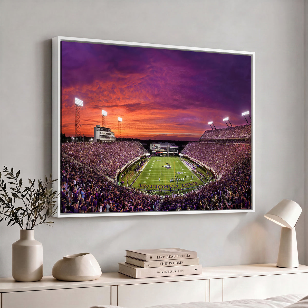 88575-MGV-CV-36X24 - East Carolina University Pirates Football Print Canvas- Greenville Dowdy-Ficklen Stadium Wall Art