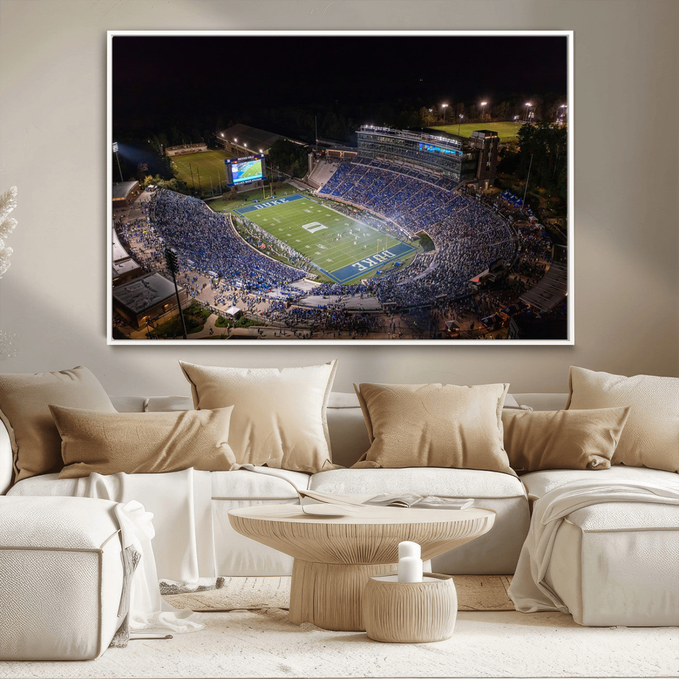 MGV-FC-36X24 - Duke University Blue Devils Football Print Canvas - Durham Wallace Wade Stadium Wall Art Canvas