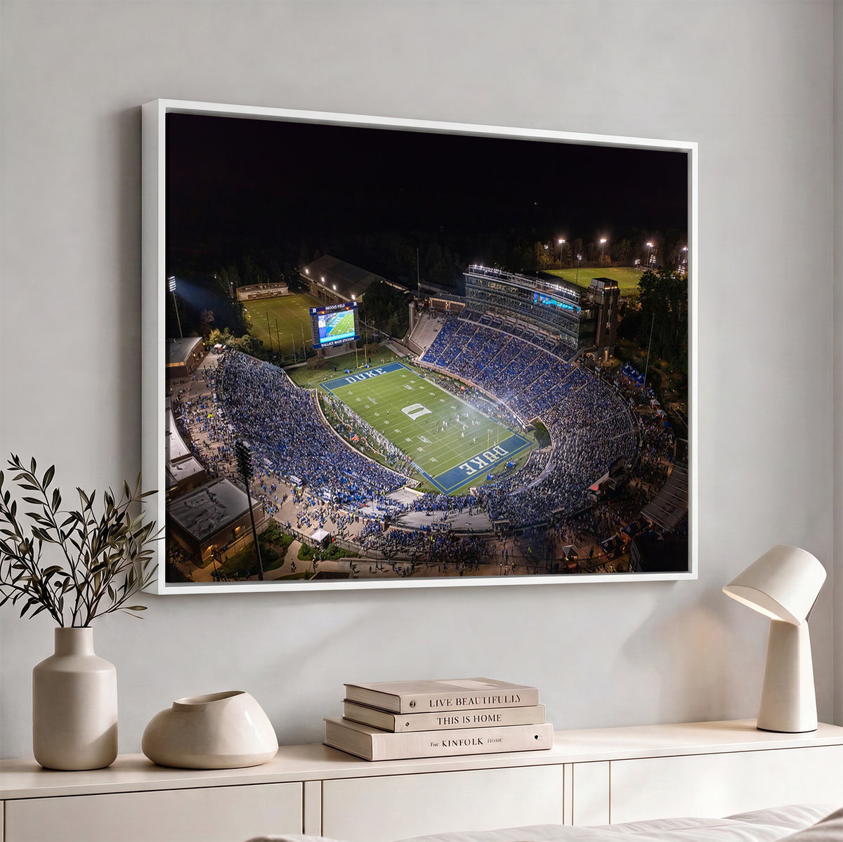 42347-MGV-CV-36X24 - Duke University Blue Devils Football Print Canvas - Durham Wallace Wade Stadium Wall Art Canvas