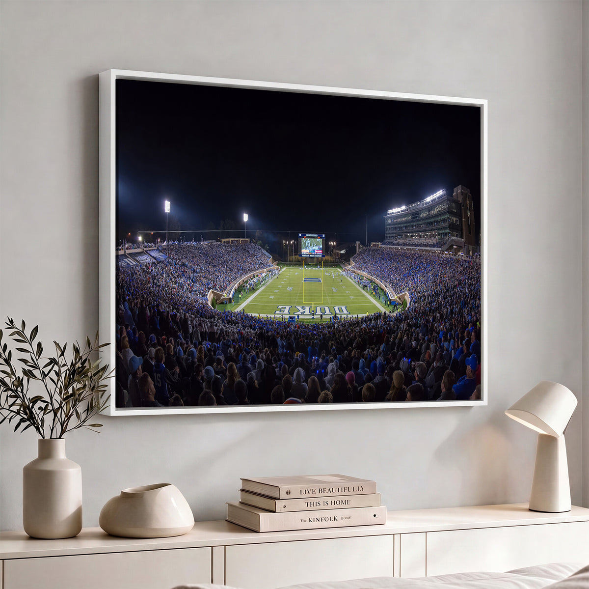 21070-MGV-CV-36X24 - Duke University Blue Devils Football Team Print - Durham Wallace Wade Stadium Wall Art Canvas Print