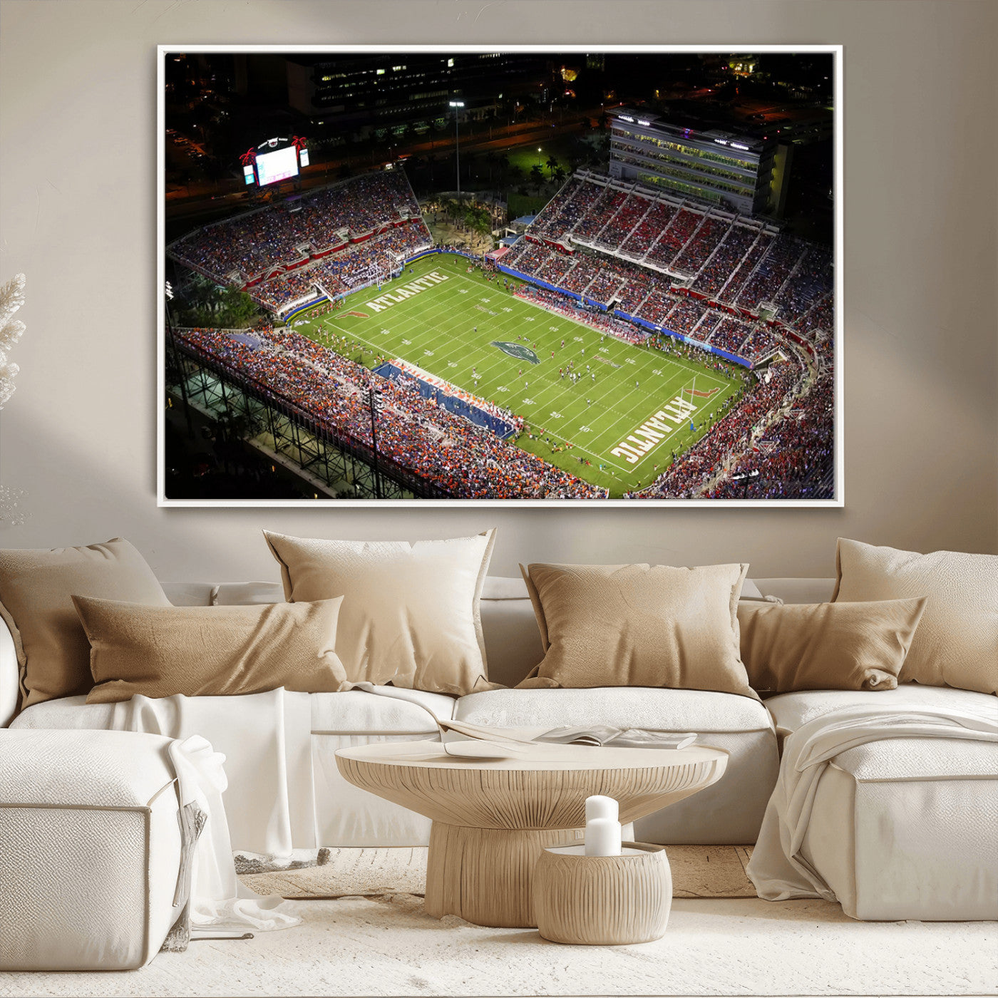 MGV-FC-36X24 - Florida Atlantic University Owls Canvas Print, Football Team Print - Boca Raton FAU Stadium Wall Art