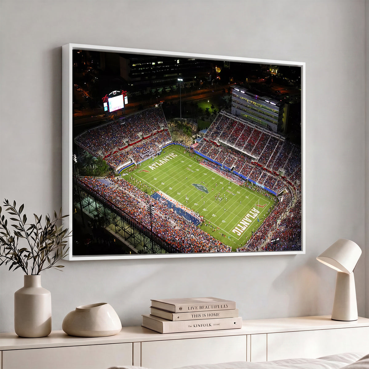 12682-MGV-CV-36X24 - Florida Atlantic University Owls Canvas Print, Football Team Print - Boca Raton FAU Stadium Wall Art