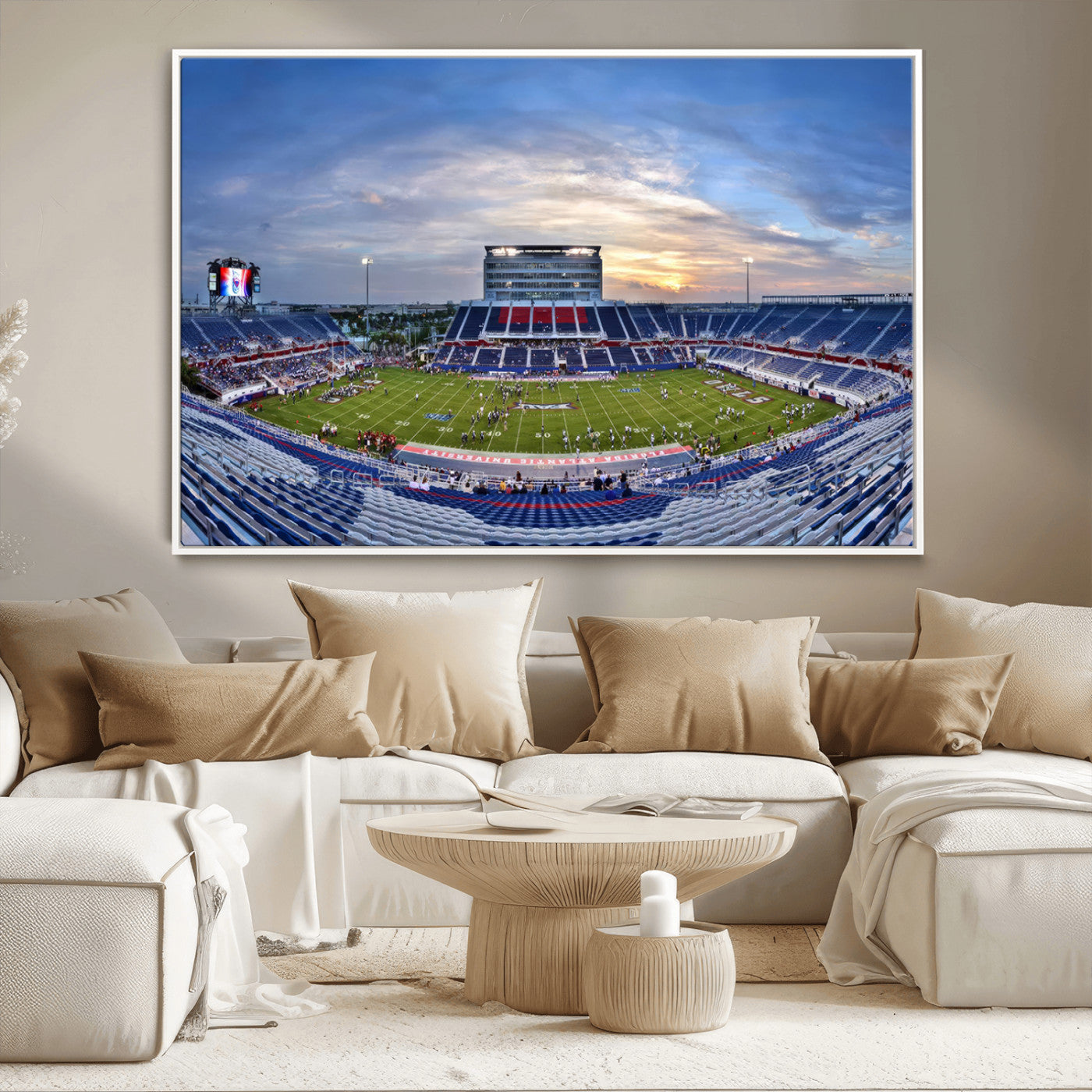MGV-FC-36X24 - Florida Atlantic University Owls Football Team Print - Boca Raton FAU Stadium Wall Art Canvas Print
