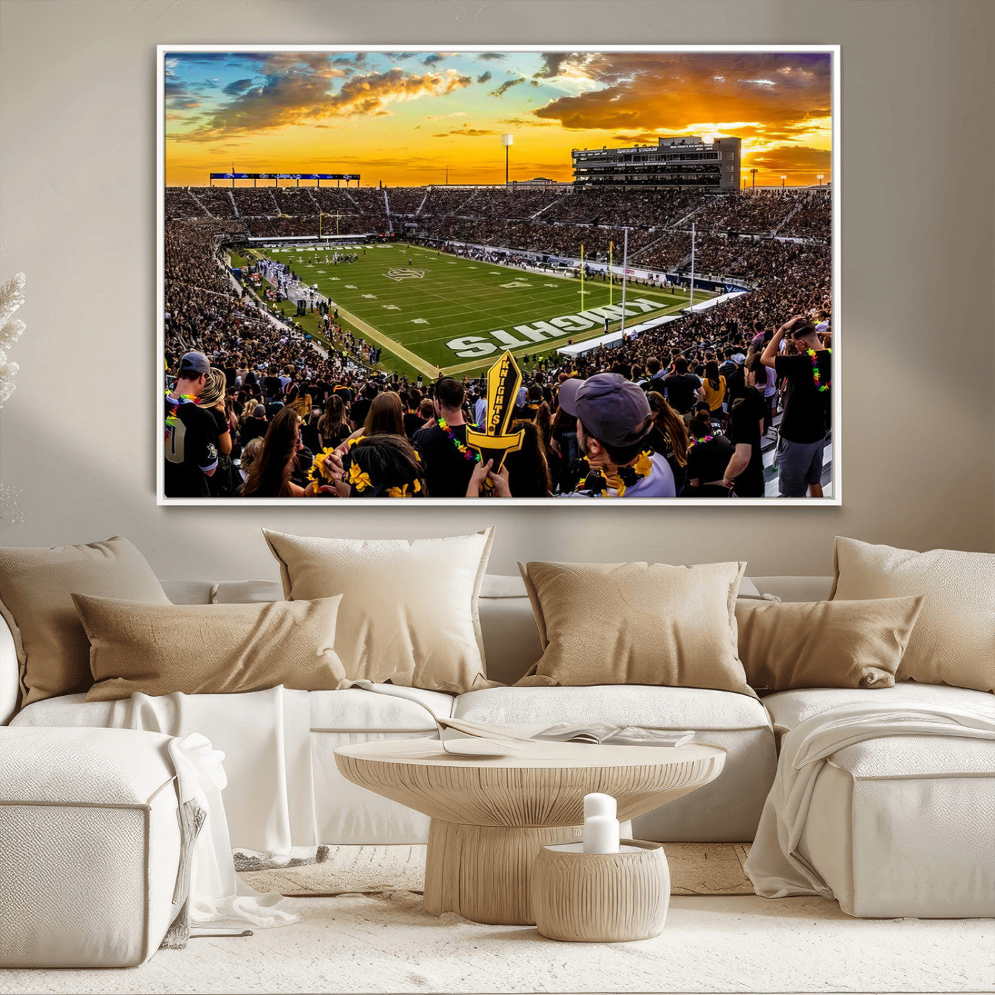 MGV-FC-36X24 - UCF Knights Football Team Print - Orlando FBC Mortgage Stadium, UCF Knights Wall Art Canvas Print