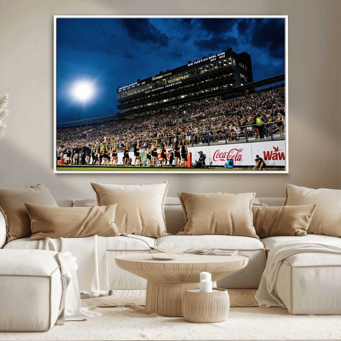 MGV-FC-36X24 - UCF Knights Football Team Print - Orlando FBC Mortgage Stadium Wall Art Canvas Print