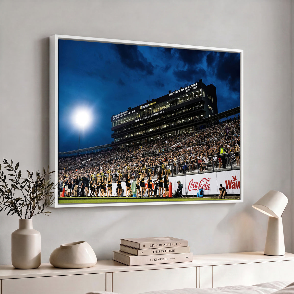 40217-MGV-CV-36X24 - UCF Knights Football Team Print - Orlando FBC Mortgage Stadium Wall Art Canvas Print