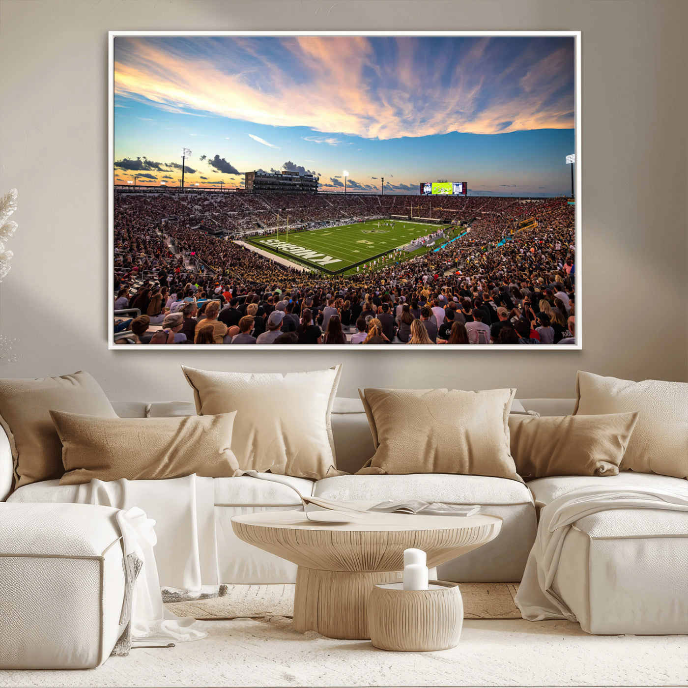MGV-FC-36X24 - UCF Knights Football Team Print - Orlando FBC Mortgage Stadium Wall Art Canvas Print