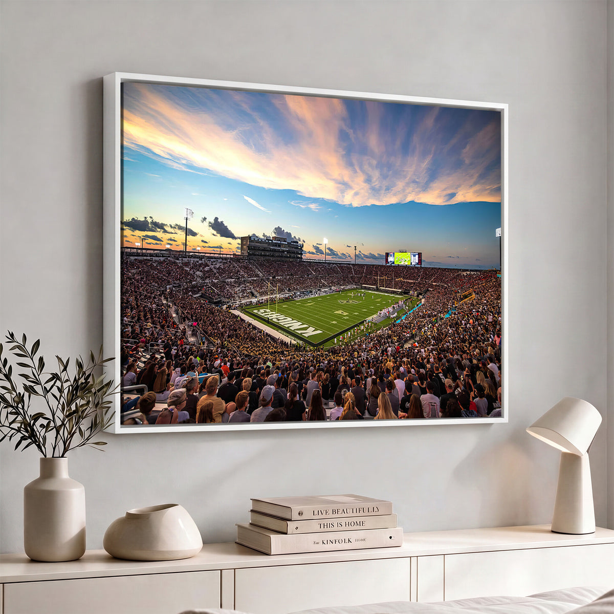 50243-MGV-CV-36X24 - UCF Knights Football Team Print - Orlando FBC Mortgage Stadium Wall Art Canvas Print